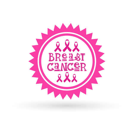 Pink Ribbon Breast Cancer Awareness Icon Isolated Flat Vector Illustrationのイラスト素材