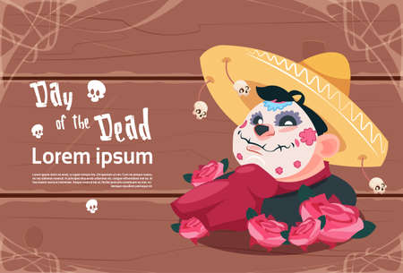 Day Of Dead Traditional Mexican Halloween Holiday Party.のイラスト素材
