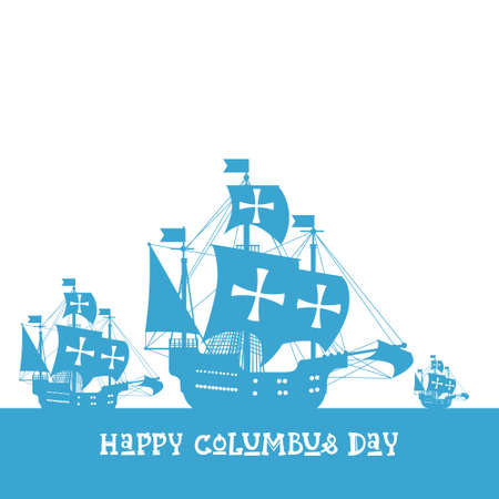 Happy Columbus Day National USA Holiday Greeting Card.