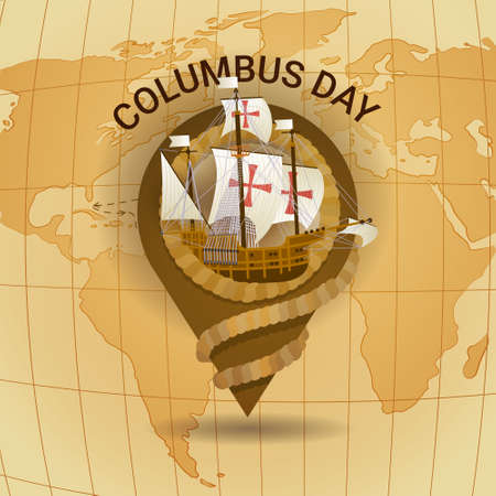 Happy Columbus Day banner.のイラスト素材