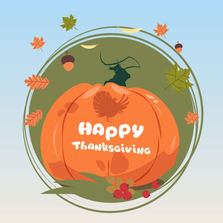 Happy Thanksgiving Day banner.のイラスト素材