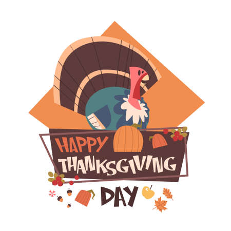 Happy Thanksgiving Day banner.のイラスト素材