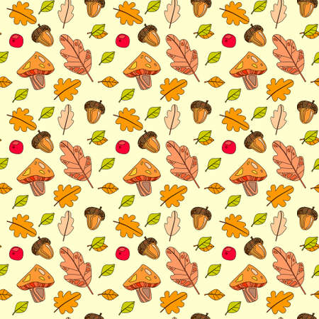 Autumn leaves pattern.のイラスト素材
