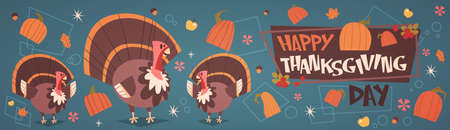Happy Thanksgiving Day banner.のイラスト素材