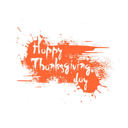 Happy Thanksgiving Day; Autumn Traditional Holiday Banner Flat Style Illustrationのイラスト素材