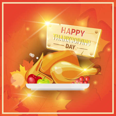 Happy Thanksgiving Day banner.のイラスト素材