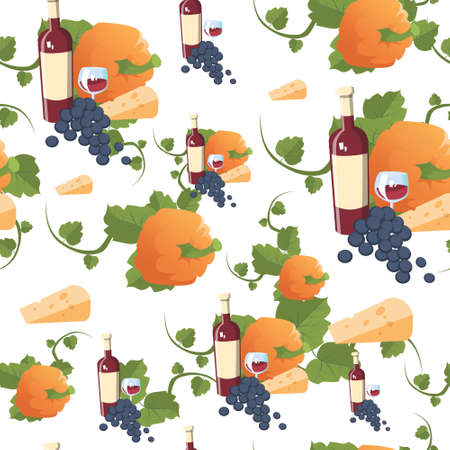 Happy Thanksgiving Day Concept, Traditional Harvest Holiday Ornament Flat Vector Illustrationのイラスト素材