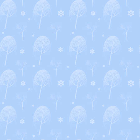 Christmas Seamless Pattern of Snowy Tree Background  Vector Illustrationのイラスト素材
