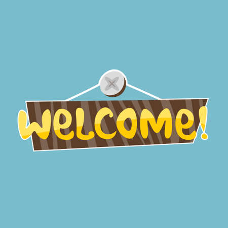 Welcome Sticker Social Media Network Message Badges Design Vector Illustrationのイラスト素材