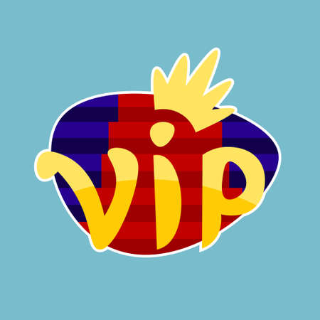 Vip Sticker Social Media Network Message Badges Design Vector Illustrationのイラスト素材