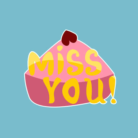Miss You Sticker Social Media Network Message Badges Design Vector Illustrationのイラスト素材