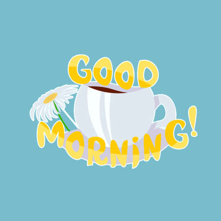 Good Morning Sticker Social Media Network Message Badges Design Vector Illustrationのイラスト素材