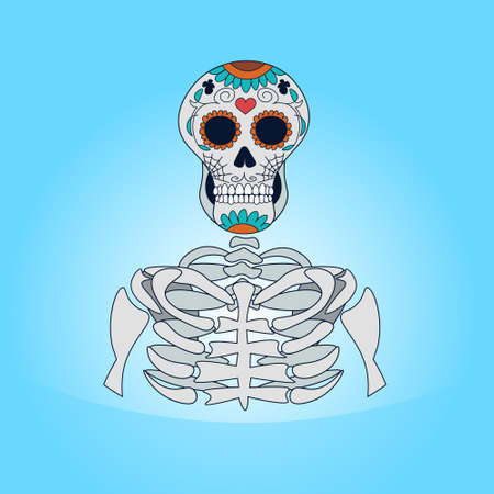 Skull for Day Of Dead concept icon.のイラスト素材
