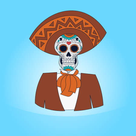 Skull for Day Of Dead concept icon.のイラスト素材