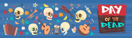 Day Of Dead banner.のイラスト素材