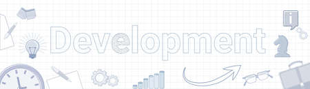 Development Business Strategy Concept Project Planning Banner Vector Illustration.のイラスト素材