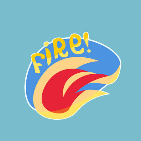 Fire Sticker Social Media Network Message Badges Design Vector Illustrationのイラスト素材