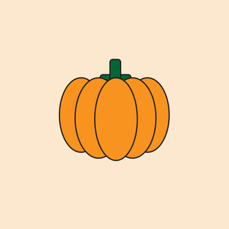 Pumpkin Icon Autumn Harvest Concept Vector Illustrationのイラスト素材