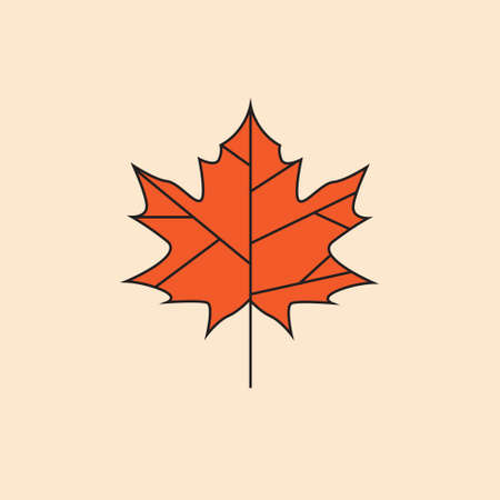 Maple Leaf Icon Autumn Season Concept Vector Illustrationの写真素材