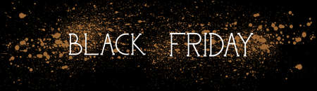 Black Friday Shopping Message Holiday Sale Concept, Price Discount Horizontal Banner Over Grunge Background Vector Illustrationのイラスト素材