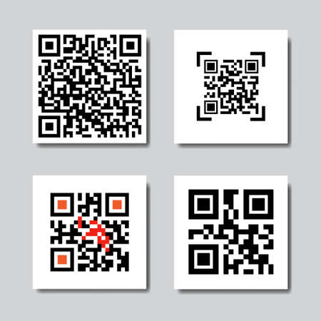 Set Of Sample Qr Codes For Smartphone Scanning Icons Vector Illustrationのイラスト素材
