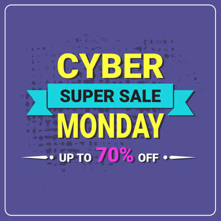 Cyber Monday flyer super sale banner design vector illustration.のイラスト素材