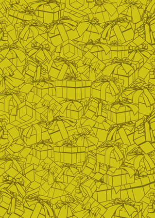 Sketch gift boxes pattern.のイラスト素材