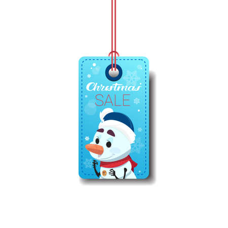 Winter Holidays Sale Christmas Special Offer Tag Isolated On White Background Flat Vector Illustrationのイラスト素材