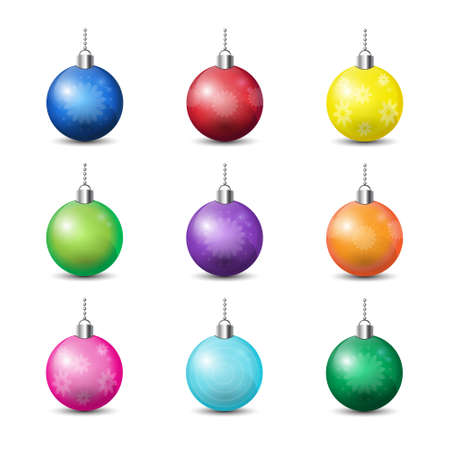 Colorful Christmas balls design.のイラスト素材