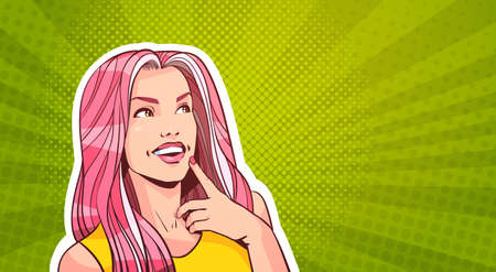 Pop art portrait of a beautiful girl.のイラスト素材