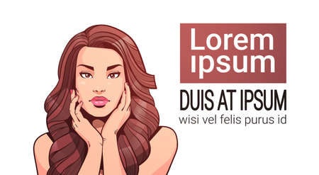 Portrait of beautiful woman face.のイラスト素材