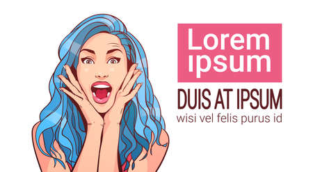 Girl shouting sketch portrait.のイラスト素材