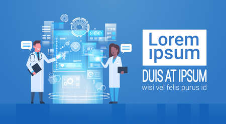 Doctors discussing to each other.のイラスト素材