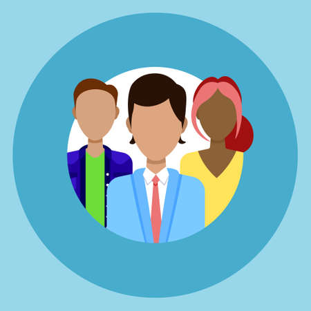 Profile Icon of Member Society Group Avatar Flat Vector Illustrationのイラスト素材