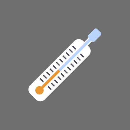 Medical Thermometer Icon Temperature Measure Tool Flat Vector Illustration