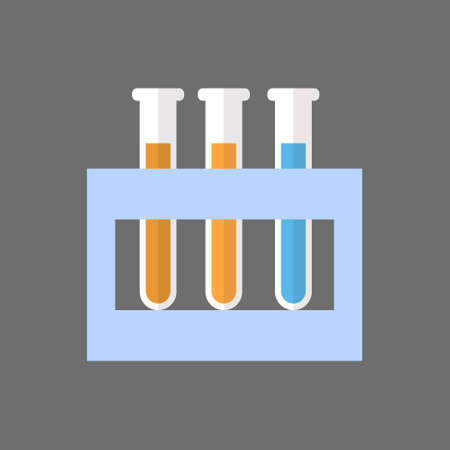 Test Tubes Set Icon Medical Glassware Concept Flat Vector Illustrationのイラスト素材