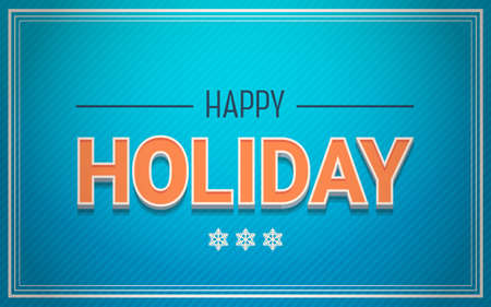 Happy Holiday Card Text On Blue Background Christmas And New Year Concept Vector Illustrationのイラスト素材