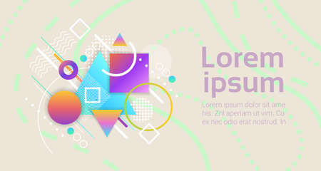 Abstract Art Background With Modern Geometric Elements Template Banner With Copy Space Vector Illustrationのイラスト素材