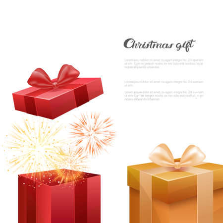 Christmas Gift Boxes Vector Illustrationのイラスト素材