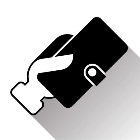 Silhouette Hand Holding Wallet Purse Iconのイラスト素材