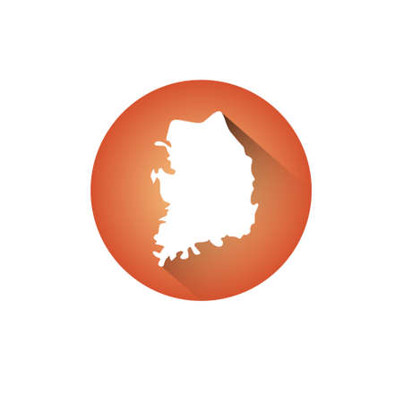 South Korea Map Icon Silhouette Country Shape Isolated Vector Illustrationのイラスト素材