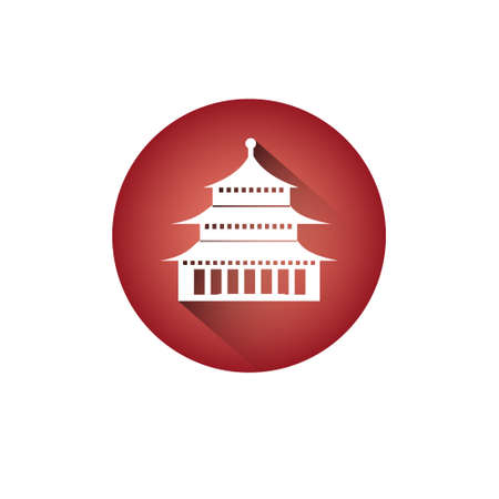 Korea Palace Icon Landmark South Korean Temple Silhouette Symbol Vector Illustrationのイラスト素材