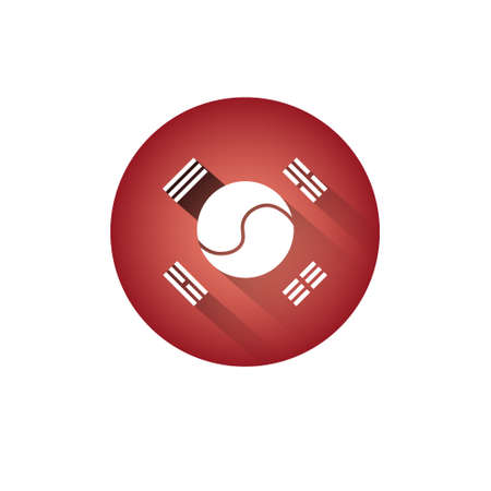 South Korea Flag Icon Silhouette Isolated Vector Illustrationのイラスト素材