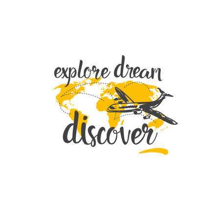Hand Drawn Travel Lettering Iconのイラスト素材