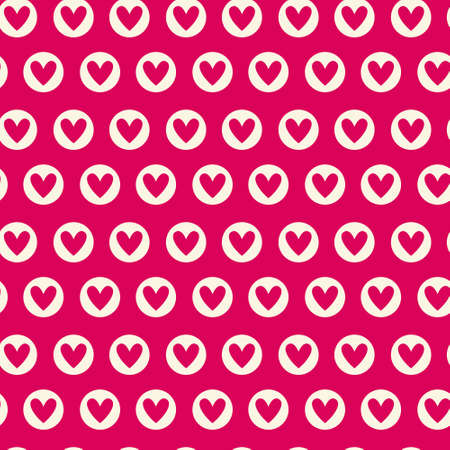 Seamless Pattern With Pink Hearts Repeating Texture Valentines Day Background Vector Illustration
