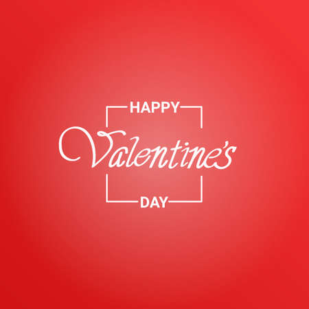 Happy Valentines Day Typography Poster With Handwritten Calligraphy Lettering On Red Background Vector Illustrationのイラスト素材