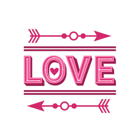 Creative Love Greeting Card Or Invitation Happy Valentines Day Background Design Retro Decoration Vector Illustrationのイラスト素材