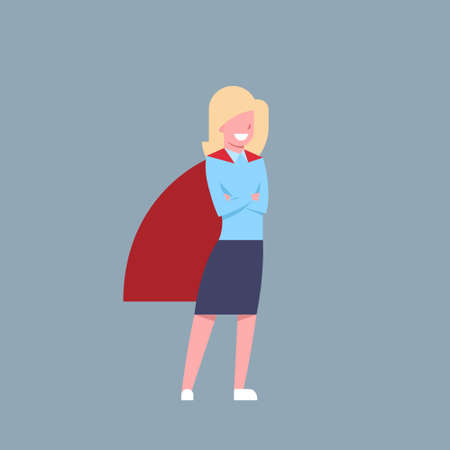 Business Woman Wearing Red Hero Capeのイラスト素材