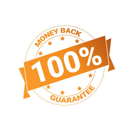 Golden Badge Money Back With Guarantee 100 Percent Seal Stamp Isolated Vector Illustrationのイラスト素材