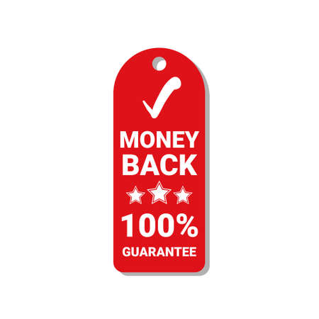 Red Tag Money Back Guarantee 100 Percents Label Isolated Vector Illustrationのイラスト素材